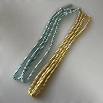 [새상품] 스카이블루와 옐로우 컬러의 허리띠 실크 혼방 묶음 판매