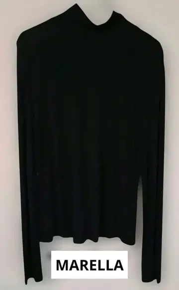 MARELLA 스트레치 원단의 블랙 터틀넥 긴팔 상의 L