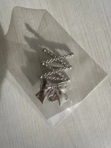 mine by LAFARY 레이스 리본 실버 클립