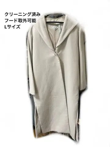 LEPSIM 후드 탈부착 가능 롱 코트 화이트 클리닝 완료