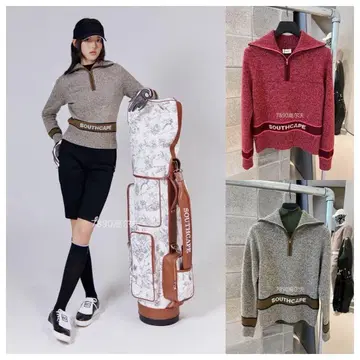 특별 할인 사우스 케이프 고급 여성용 골프 스웨터 그레이 S