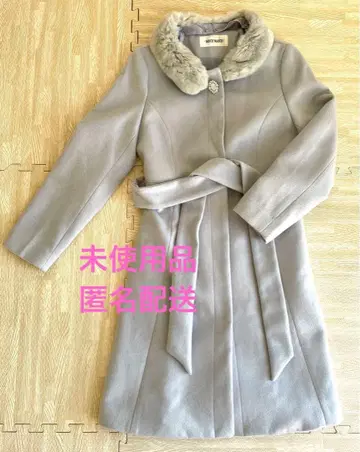 미사용품 MISCH MASCH 라이트 그레이 롱 코트 미슈마슈