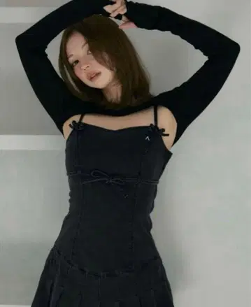 정품 andmary 보니 데님 미니 드레스