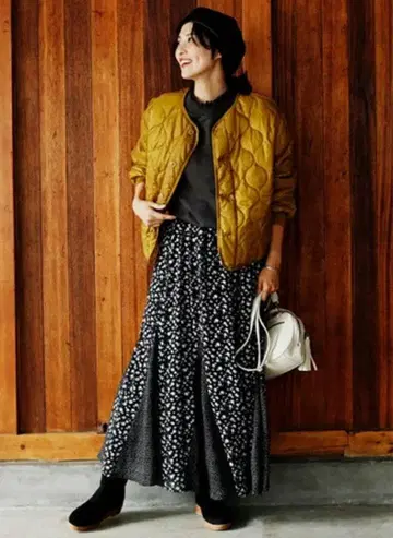 studio CLIP 퀼팅 블루종 [ 하마지 콜라보 ] L