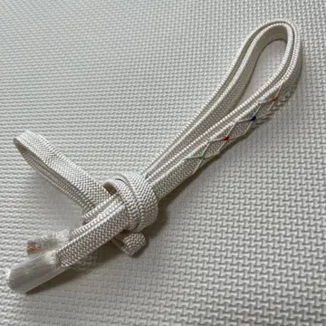 [새상품] 화이트 허리띠 컬러풀 비즈 자수