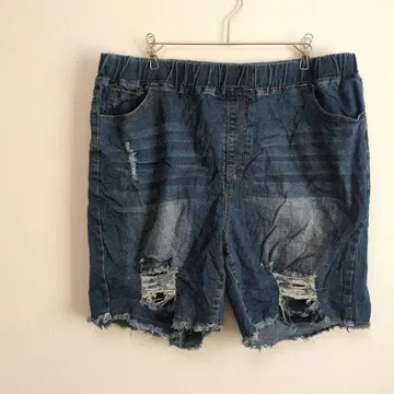 데님 블루 데미지 가공 숏팬츠 반바지 데님 팬츠