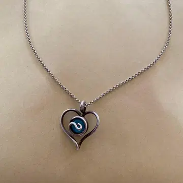 실버 하트형 펜던트 목걸이 청석