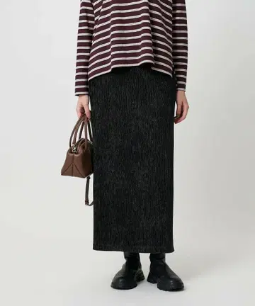 BEAUTY&YOUTH 벨로아 플리츠 타이트 스커트 워셔블