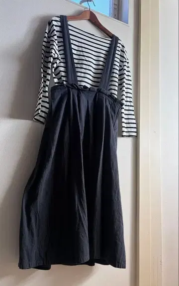 카구레 린넨코튼 오버롤 스커트 살로펫 스커트 네이비