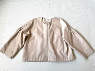 JF Ready Made 베이지 가죽풍 자켓