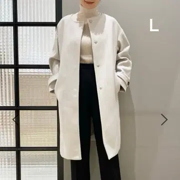 택 포함 노카라 롱 코트 그레이지 L 사이즈