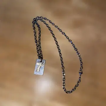 블랙 링크 체인 십자가 목걸이