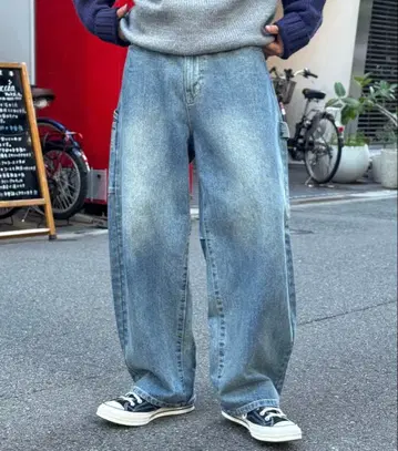 커브 페인터 데님 팬츠 스카이블루 M