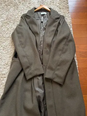 모노마트 오버 사이즈 멜톤 래글런 슬리브 세미 더블 체스터 코트