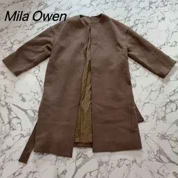 Mila Owen 브라운 울 롱 코트