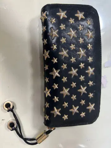 지미추 블랙 가죽 장지갑