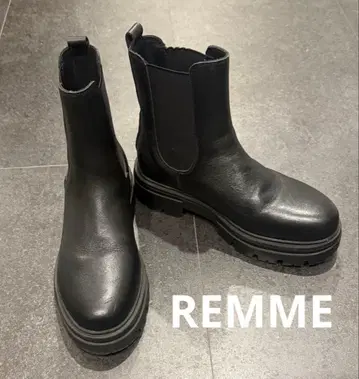 새상품급 REMME 사이드 고어 부츠 첼시 부츠 블랙 35