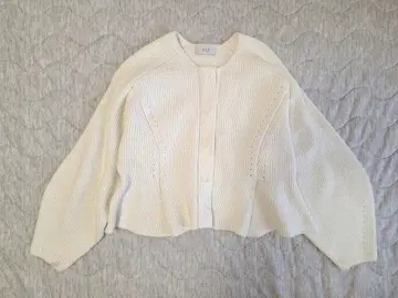 ADAM ET ROPE' [WEB 한정판] 페플럼 골지 니트 가디건