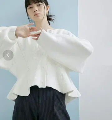 ADAM ET ROPE' [WEB 한정판] 페플럼 골지 니트 가디건