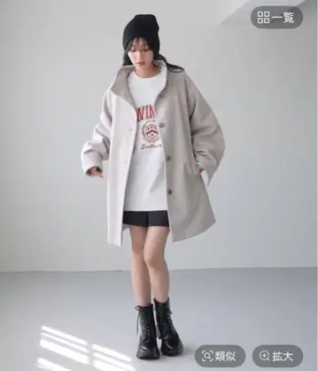 그레이 울 혼방 코트 LOWRYSFARM