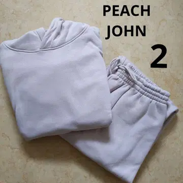 새상품 피치 존 PEACHJOHN 로고 후디 셋업 라벤더