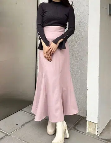 머큐리 듀오 백 레이스업 스트레치 머메이드 스커트