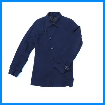 하프 트렌치코트 하프 코트 4개 버튼 NAVY 네이비