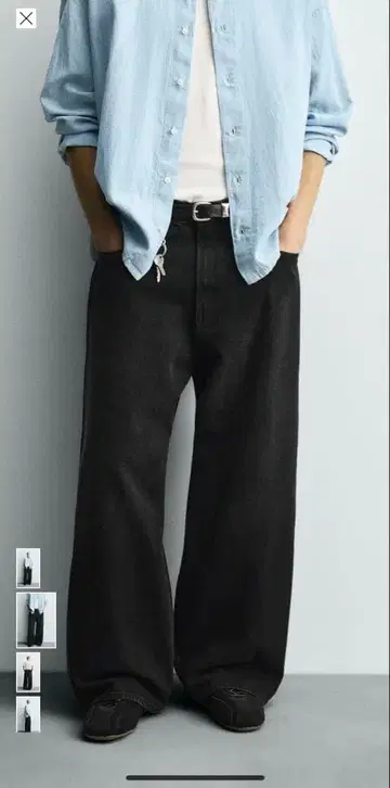 [ 당일 발송 ] ZARA 배기 핏 데님 팬츠 블랙