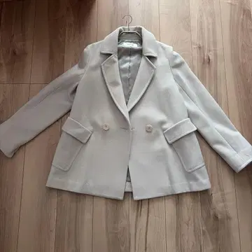 피노레 아이스 그레이 울 코트