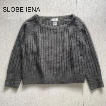 SLOBE IENA 라쿤 혼방 편지 니트 풀오버 그레이 F