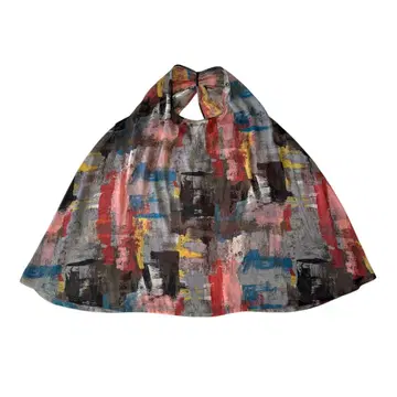 OKIRAKU 사이즈 F 컬러풀 추상 패턴 슬리브리스 튜닉