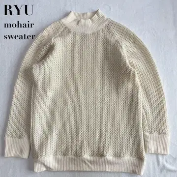 RYU 모헤어 니트 스웨터 모헤어 80% 3 사이즈 모크넥 일본제