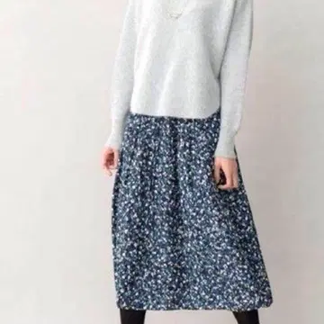 새상품급 자유구 쁘띠 플라워 프린트 캉캉 스커트 빅 사이즈