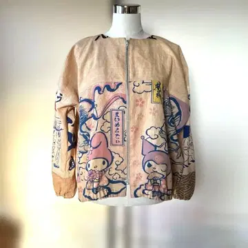 오픈 지퍼 블루종 산리오 수건 마이멜로디 & 쿠로미