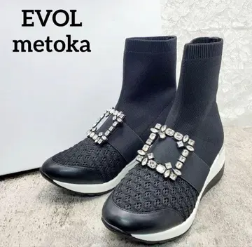 미사용 새상품 EVOL metoka 비쥬 삭스 부츠 블랙 39 통굽