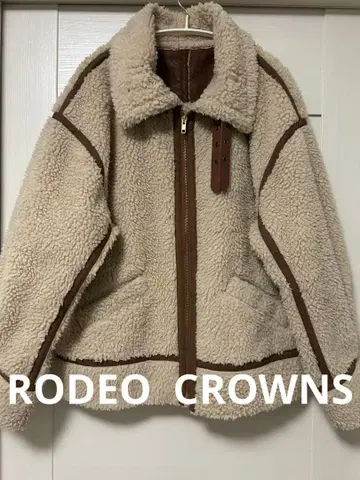 RODEOCROWN 무스탕 자켓 스탠드 카라 두꺼운 원단 베이지