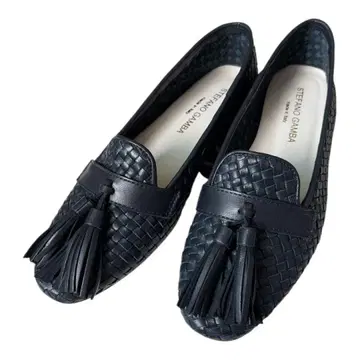 [새상품급] 이탈리아제 STEFANO GAMBA 천연 가죽 뜨개질 슬립온