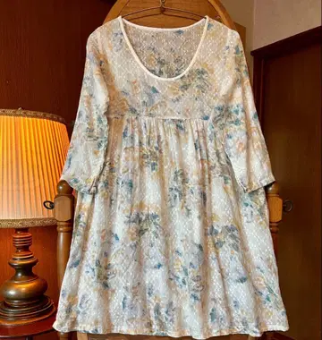 70s 80s 유럽 프랑스 앤티크 구제 의류 빈티지 꽃무늬 원피스