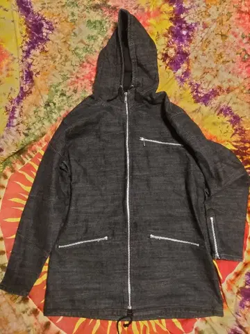 inula 후드 부착 블랙 자켓