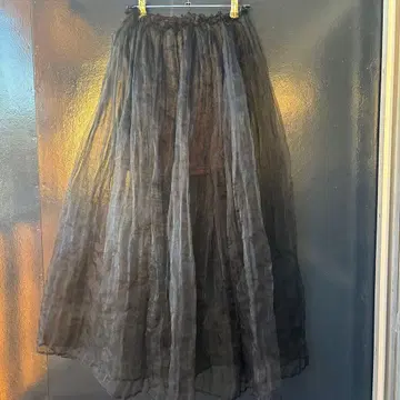 시스루 블랙 롱 스커트