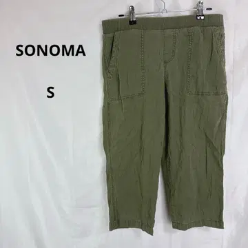 SONOMA 소노마 크롭 팬츠 [ S ] 전체 밴딩 카키 릴랙스 코튼
