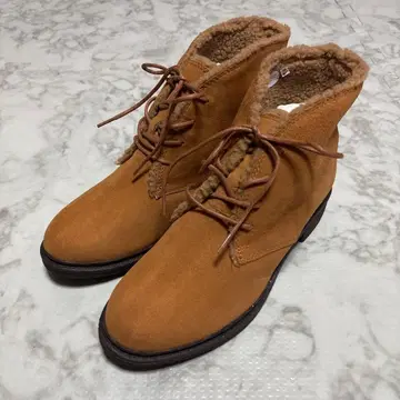 71 새상품 BENEBIS 21.5cm 레이스업 부츠 천연 가죽 스웨이드