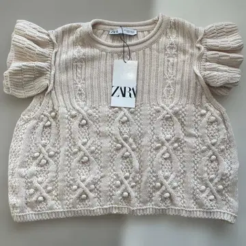 ZARA 반팔 니트 M 크림