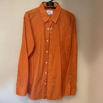새상품급! CK CALVIN KLEIN 오렌지 긴팔 셔츠 XL