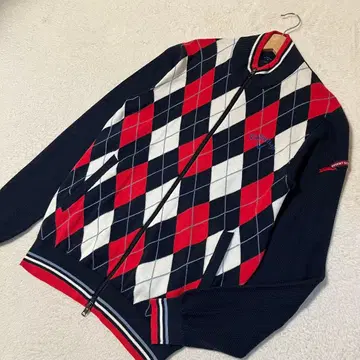 캘러웨이 골프 아가일 무늬 집업 니트 새상품급