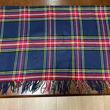 캐시미어 100% 대형 스톨 타탄 체크 패턴
