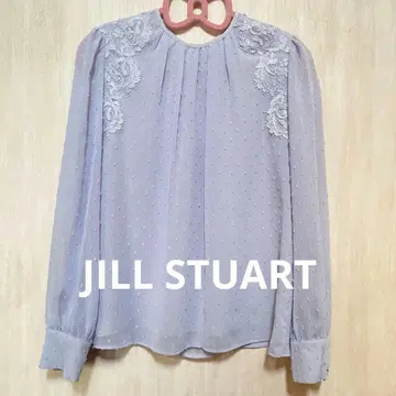 JILL STUART 연보라색 레이스 자수 긴팔 블라우스