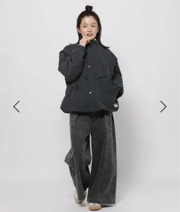 니코앤드 2WAY 스탠드 카라 블루종 블랙