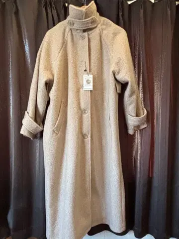 새상품 moment+ 반지 페이크 울 스텐카라 코트 아이보리