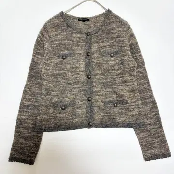 [빅 사이즈] 23구 알파카 샤기 가디건 메탈 버튼